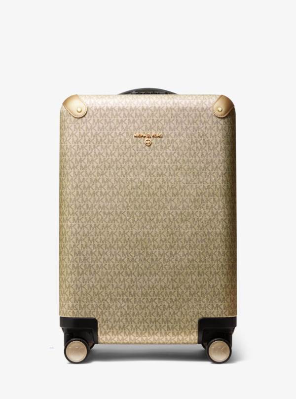 Damske Kufre Michael Kors Metallic Logo Zlate - Kabelky Michael Kors Obchod | YZFLN-2796